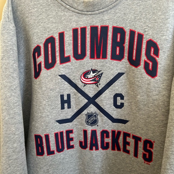 Columbus Blue Jackets Gray Men’s Crew Neck Sweatshirt - Picture 2 of 6